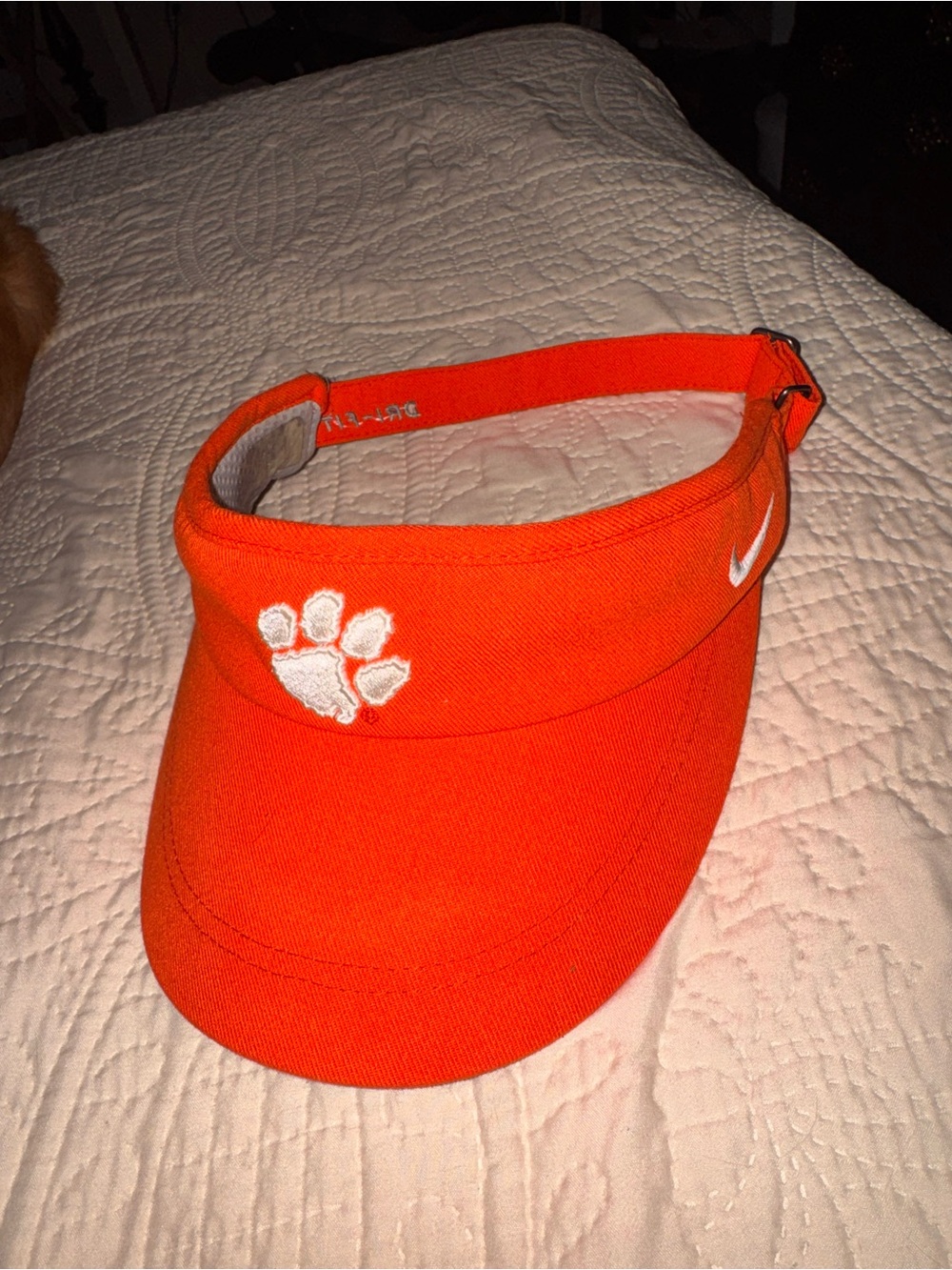 🐅NIKE OrangeGolf  Visor with White Paw and Swoosh Clemson Tigers